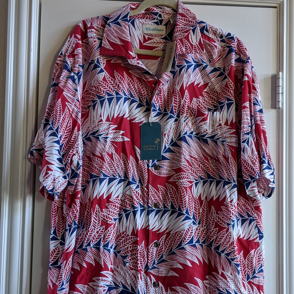 Caribbean Casual Button Down Shirt Size XL